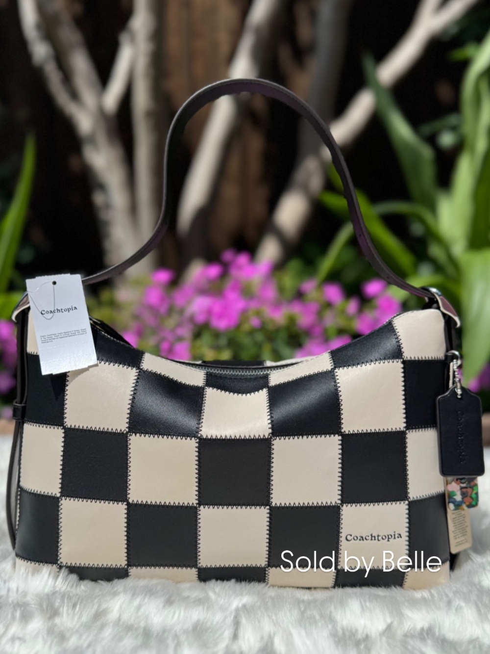 NWT Coachtopia Alter Ego Checkerboard Slouchy Shoulder Bag - Picture 1 of 5